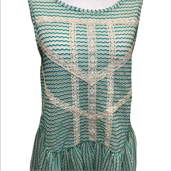 Free People Green Lace Crochet Peplum Tank Small - Picture 5 of 14